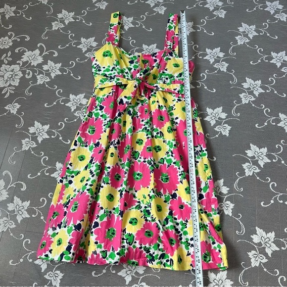 Lilly Pulitzer Avaline Doodle Bug Floral Dress Sz 6 Pink Yellow - Picture 8 of 16